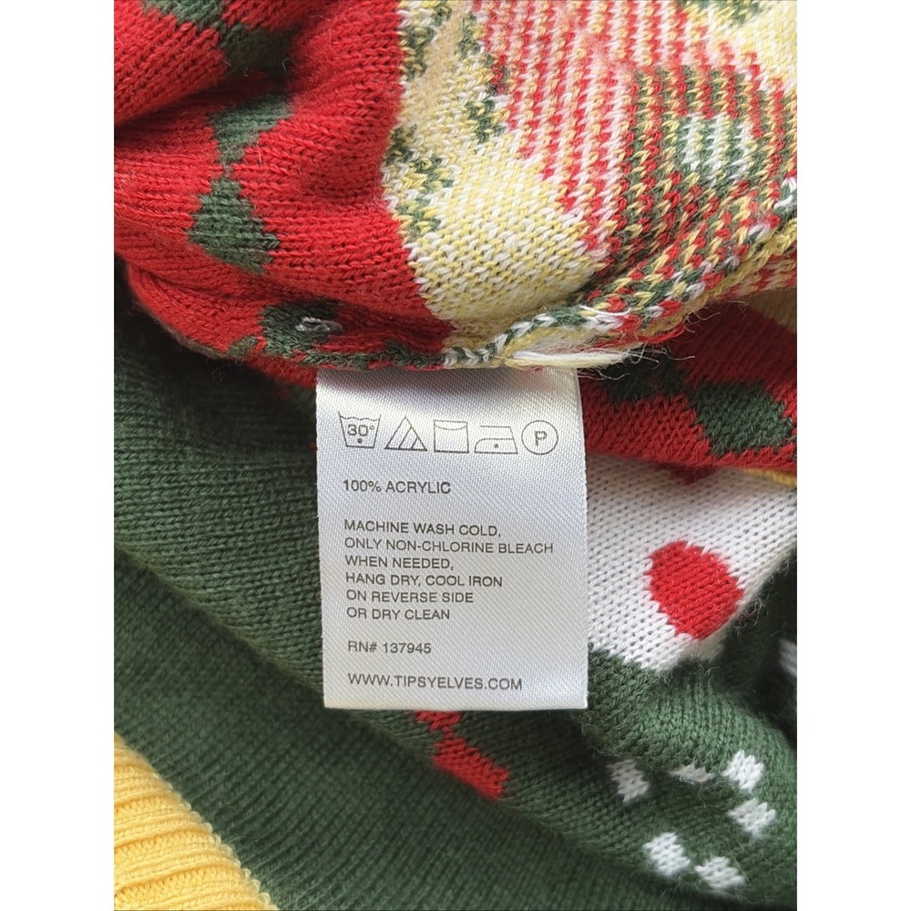 Tipsy Elves CHICAGO Skyline Pizza Ugly Christmas Holiday Crewneck Sweater Large - Picture 6 of 6